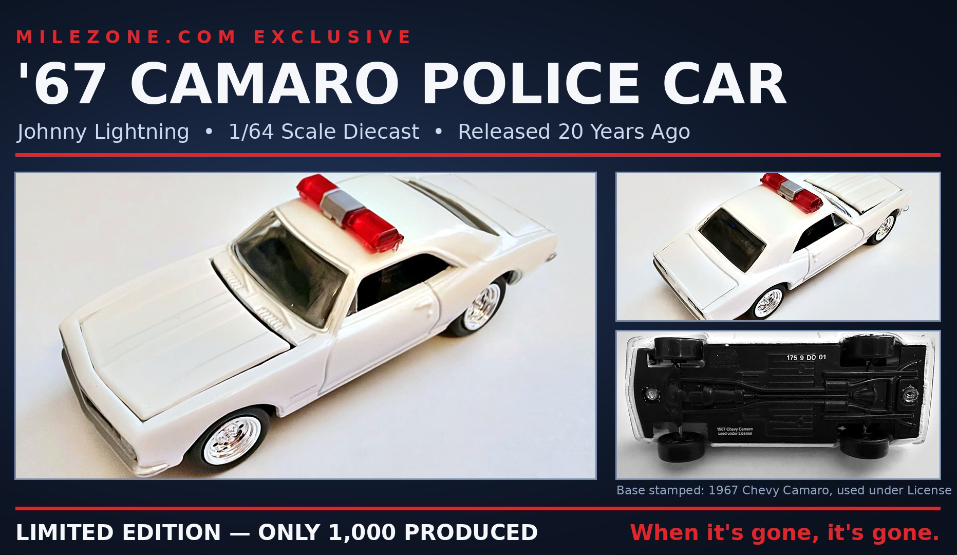 Johnny Lightning Police Camaro 1/64 L.E.